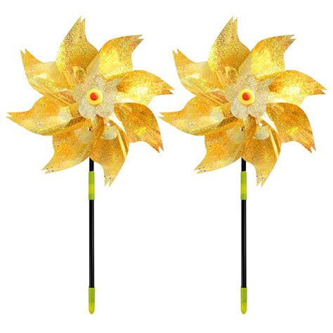 Garden Outdoor Bird Scaring Device 2pc Reflective Pinwheels Keep Birds