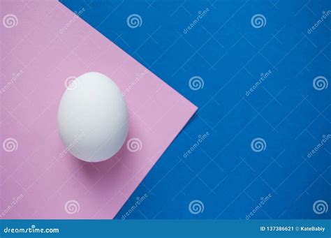 A Single Egg On Blue Background Stock Image Image Of Dark Concept