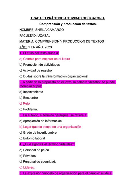 Trabajo Pr Ctico Actividad Obligatoria L Gica Y Argumentaci N