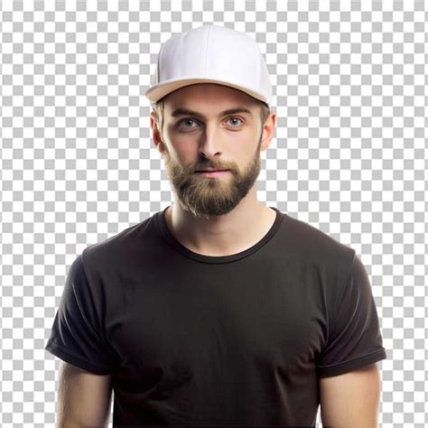 A Man Smiling Wearing Cap Isolated On Transparent Background Premium