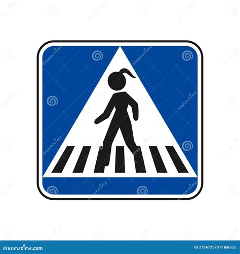 Pedestrian Crossing Symbol Stock Vector Illustration Of Outdoor