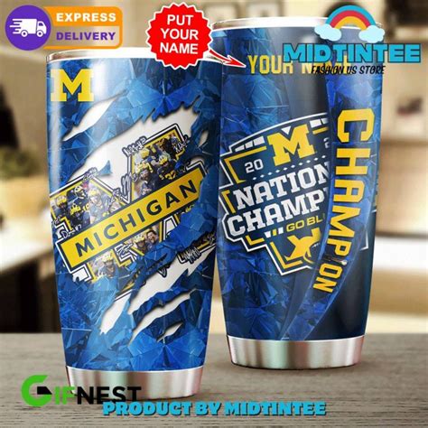 Michigan Wolverines National Champions Tumbler Midtintee