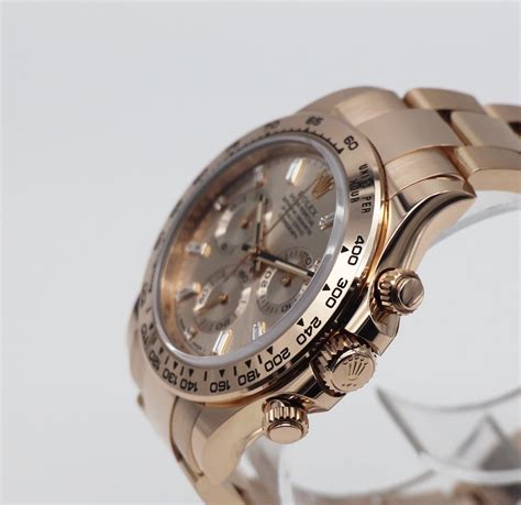 Rolex Daytona Cosmograph 18k Rose Gold Sundust Diamond Baguette Dial