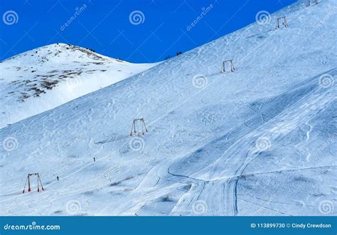 Chairlift On Ski Slope In Arctic Valley Alaska Stock Photo Image Of