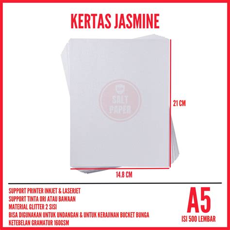 Jual Kertas Undangan A5 Jasmine Isi 500 Lembar Kertas Jasmine A5