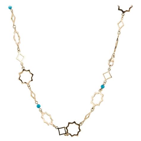 Gold Link Necklace Yellow Gold Necklaces Paloma Picasso Tiffany And Co Turquoise Beads My