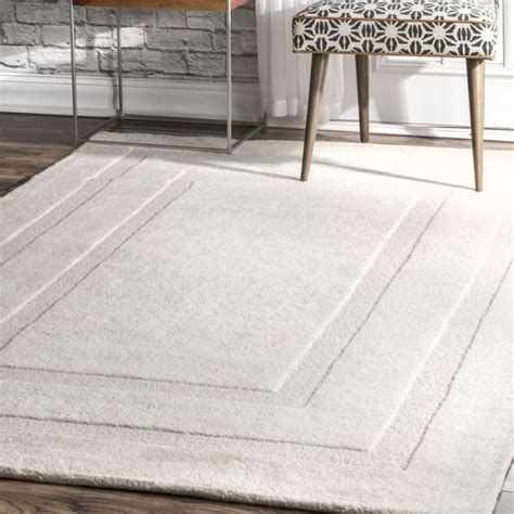 Tuscan Double Border Solid Ivory Rug Area Rugs Modern Area Rugs Rugs In Living Room