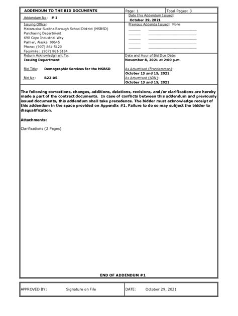 Fillable Online Addendum Number 2 To The Bid Documents Fax Email Print