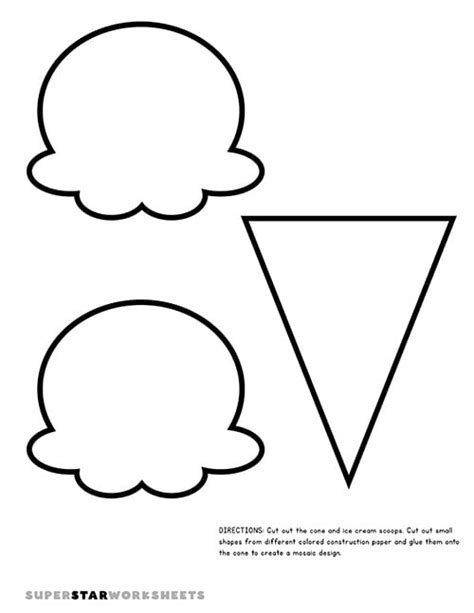 Ice Cream Cone Template Superstar Worksheets