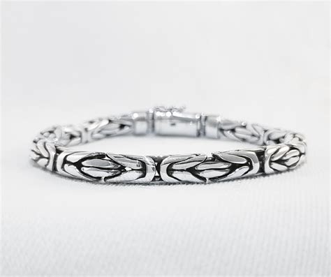 Buy Sterling Silver Byzantine Bracelet 6mm Round Profile