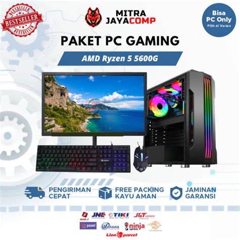 Pc Gaming Fullset Amd Ryzen G Ram Gb Hdd Ssd Vga Gb Monitor