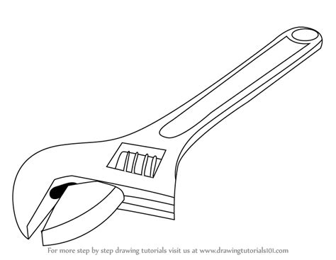 draw  adjustable spanner tools step  step