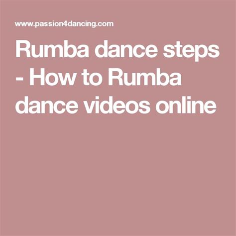 Rumba dance steps - How to Rumba dance videos online | Rumba dance ...