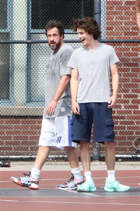 Adam Sandler Timothée Chalamet spotted playing pickup basketball game