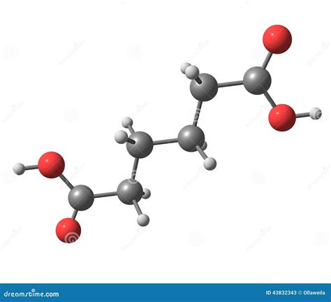 Adipic Acid Molecule Isolated On White Royalty Free Stock Photo