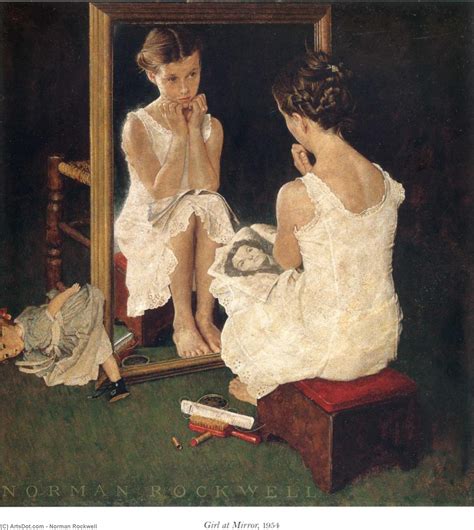 Art Reproductions Girl At Mirror 1954 By Norman Rockwell Inspired By