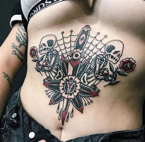 Update More Than American Traditional Sternum Tattoo In Cdgdbentre