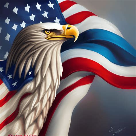 Eagle Red White and Blue USA Flag American Patriot by Charlie Bowater ...