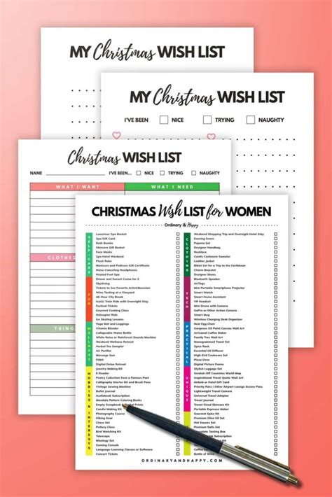 Christmas Wish List Free And Premium Printables For The Holidays