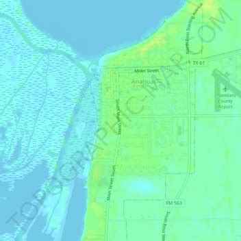 Anahuac topographic map, elevation, relief