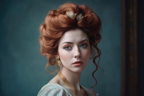 Premium AI Image | Majestic Woman with Elaborate Hairstyle and Dreamy ...