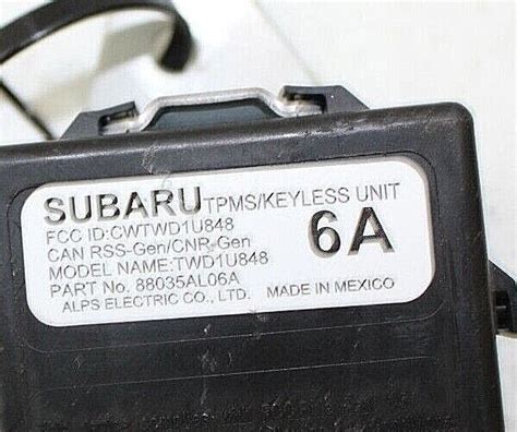 Subaru Outback Keyless Key Less Entry Unit Oem P N Al A