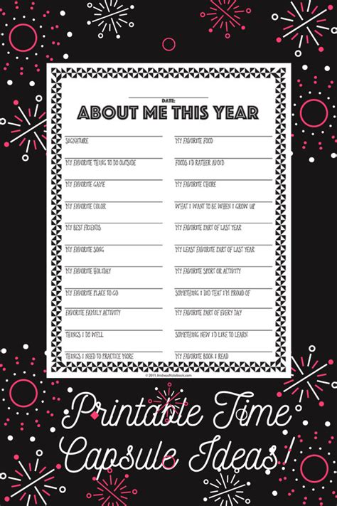 Free Printable Time Capsule Ideas Mandys Party Printables