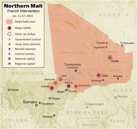 Mali Conflict Map: France Begins Intervention Against Religious ...