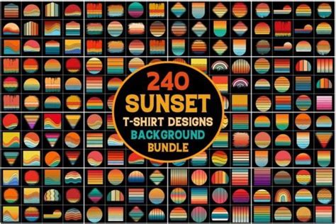 Retro Vintage Sunset Grunge Background Bundle Bundle Creative Fabrica