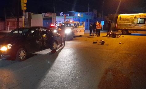 Un Motociclista Sufrió Golpes En Un Choque Contra Un Auto La Nueva