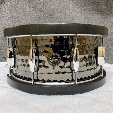 Gretsch Full Range Hammered Black Steel Snare Drum Reverb Uk