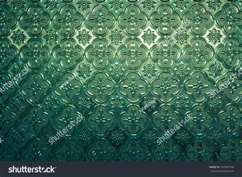 green glass window traditional thai house stock photo