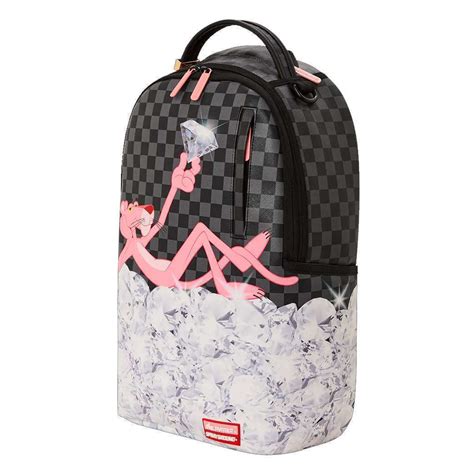 Sprayground Pink Panther Stacked Diamonds Backpack Runnwalk