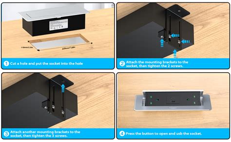 HANNELORE Recessed Power Socket With USB C PD20W Desk Power Socket