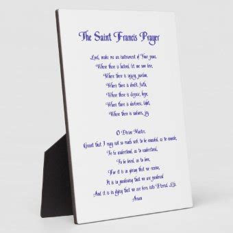 The St Francis Prayer Plaque | Zazzle