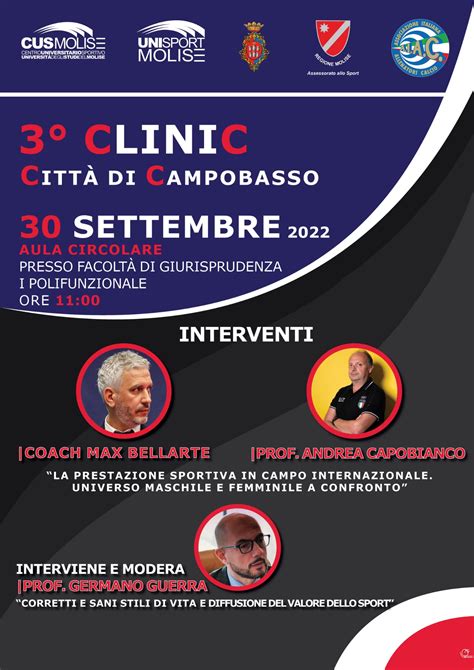 Cus Molise domani il terzo Clinic Città di Campobasso Capobianco