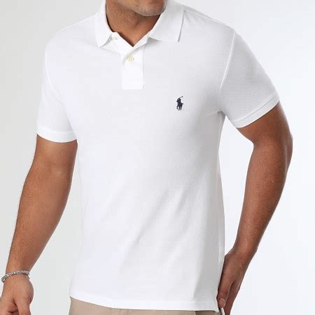 Polo Ralph Lauren Polo Manches Courtes Slim Coton Piqué Blanc