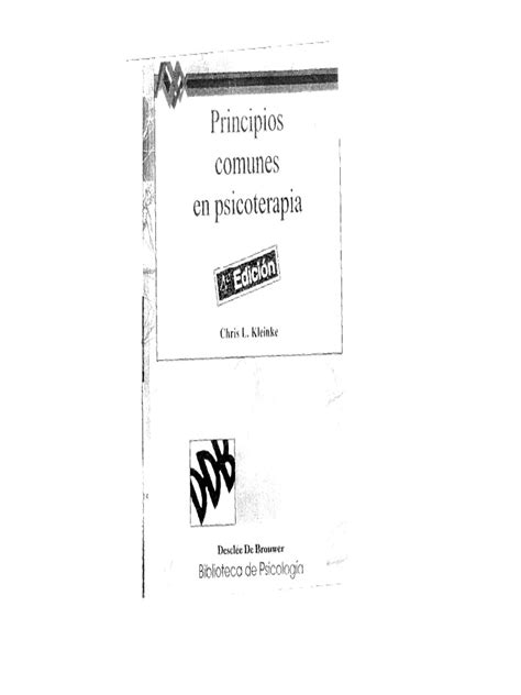 Kleinke Principios Comunes De Psicoterapia Pdf Pdf