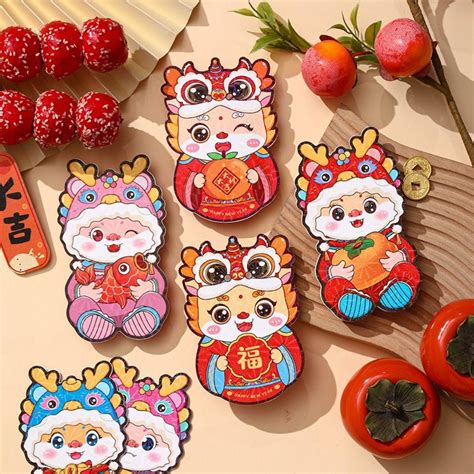 Pcs Set Cny Red Paket Multicolor Dragon Hong Bao Gift