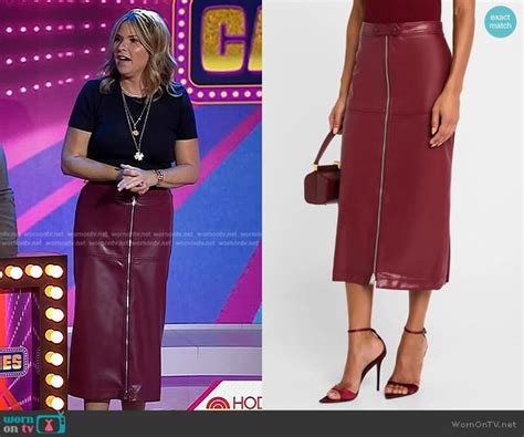 WornOnTV Jennas Red Zip Leather Skirt On Today Jenna Bush Hager