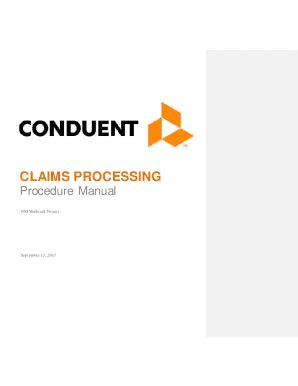 Fillable Online Claims Processing Procedure Manual Fax Email Print