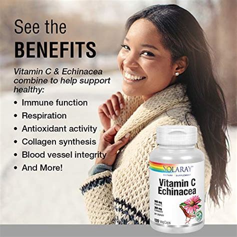 Solaray Vitamin C Echinacea Root Healthy Immune System Support W