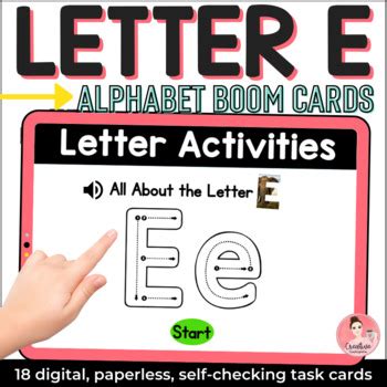 Letter E Alphabet Activities Digital Task Cards With Boom Learning