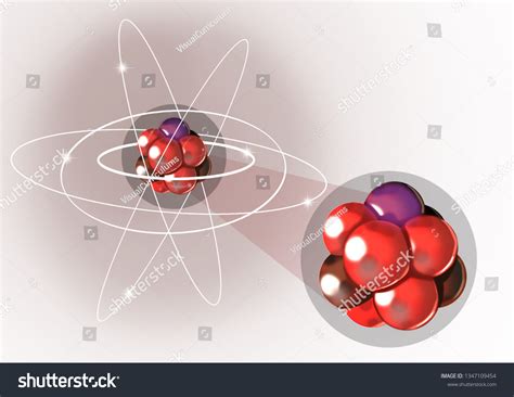 Diagram Atom Nucleus Highlighted Includes Electron Stock Illustration ...