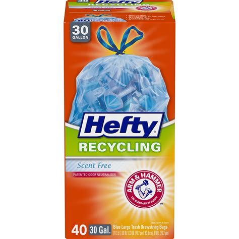 Hefty® Blue Recycling Bags 30 Gallon 40 Bags Scent Free Walmart