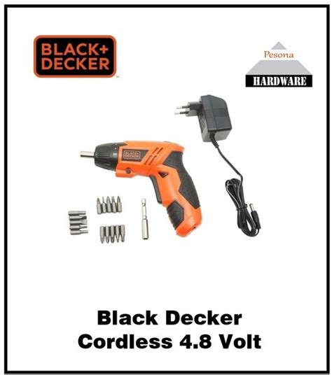 Jual Bor Obeng Baterai Cordless Black Decker Set Mata Obeng 4 8Volt