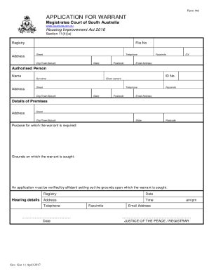 Fillable Online Form 55 Application For Warrant Courts Sa Gov Au