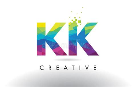 Kk K K Creative Rainbow Colors Alphabet Letter Logo Icon Stock Vector