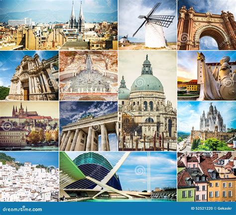 Photo Collage Of Architecture Of Ancient Cities Stock Photo Image