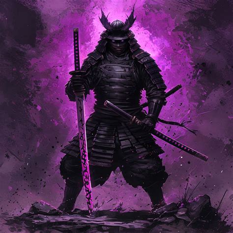 Fierce Samurai Warrior With Glowing Katana Digital Art Poster Playground